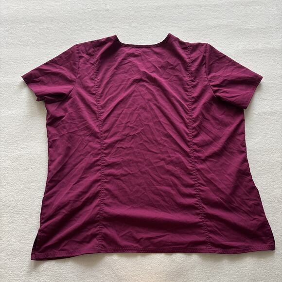 Cherokee Workwear Revolution Women Scrub V-Neck Top Shirt 3XL Wine Maroon WW620 - Picture 9 of 13
